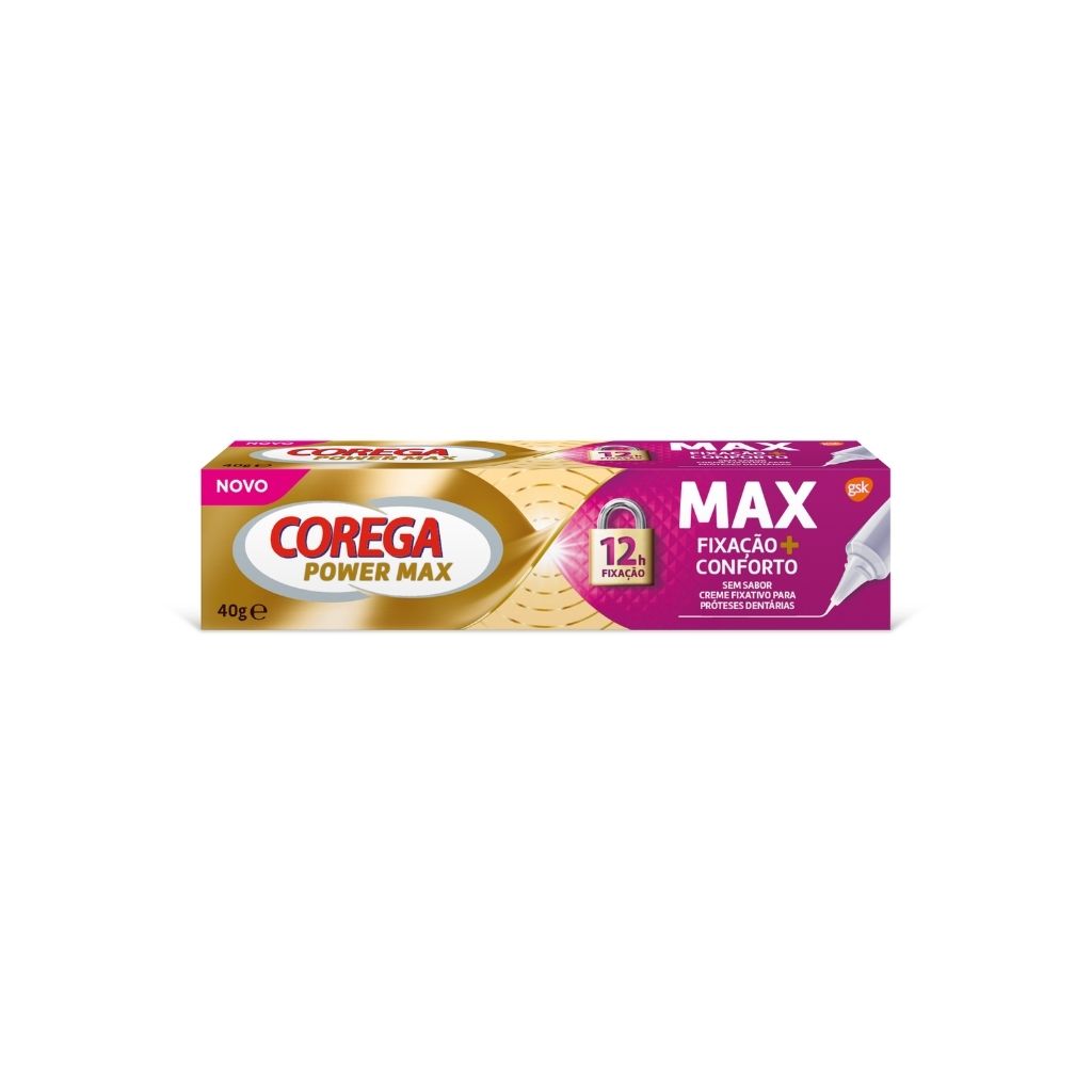 Corega Max Fixação + Conforto Creme Fixador Prótese Dentária 40G