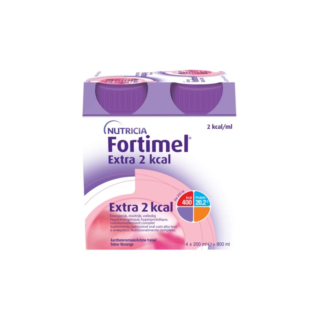 Fortimel Extra 2Kcal Solução Oral Suplemento Nutricional Morango 200ml X 4