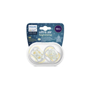 Philips Avent Ultra Air Night Chupeta Silicone Brilha No Escuro 18M+ 2 Unidades