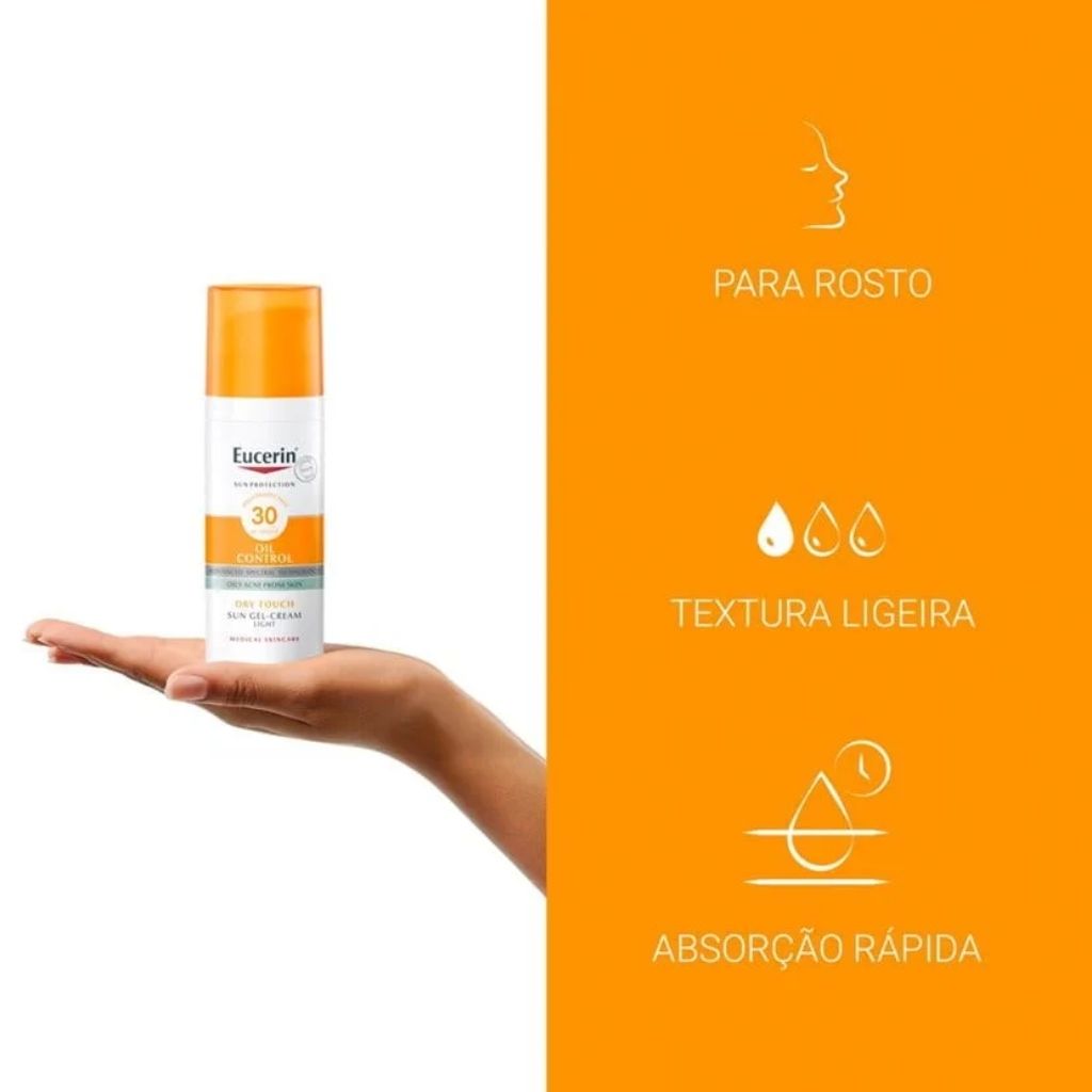 Eucerin Sun Oil Control Gel-Creme Protetor Solar Facial Toque Seco SPF30 50ml