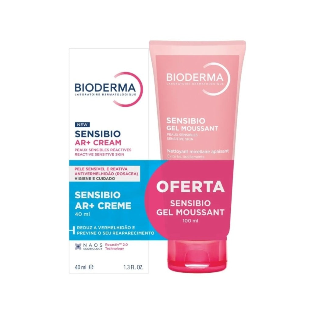 Bioderma Sensibio AR Creme 40mL com oferta Gel Moussant 100mL