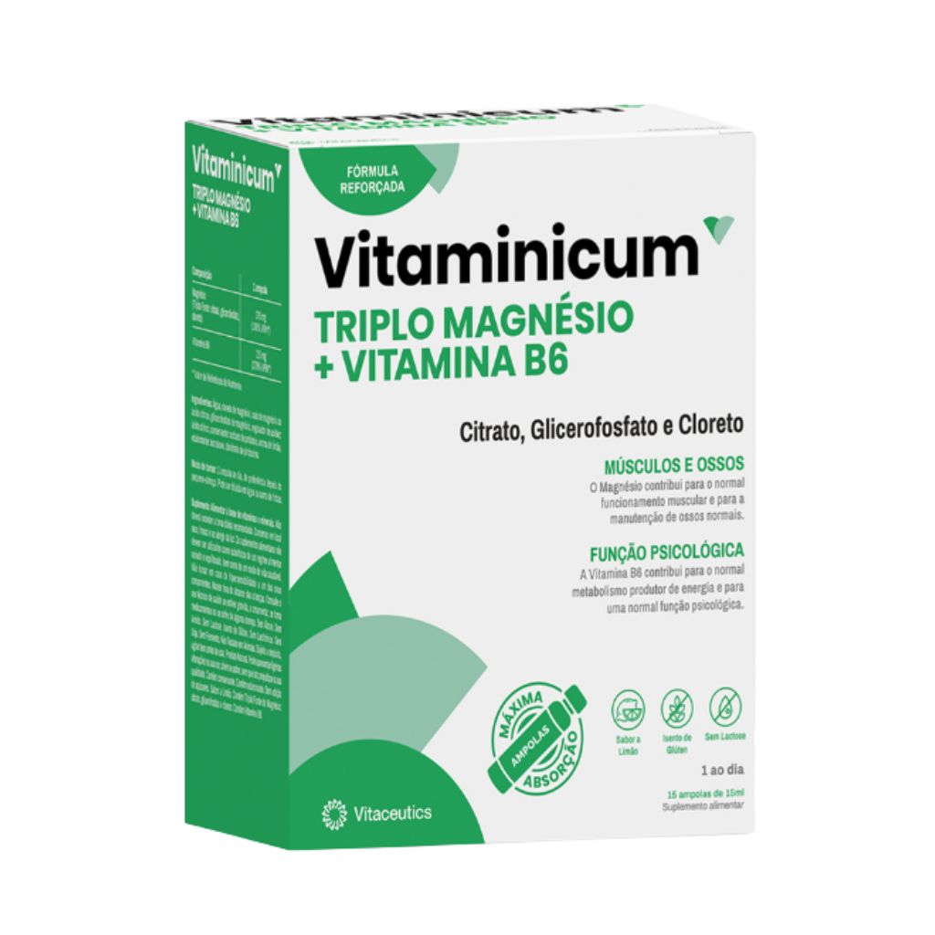 Vitaceutics Triplo Magnésio + Vitamina B Funcionamento Muscular E Redução De Cansaço 15 Ampolas