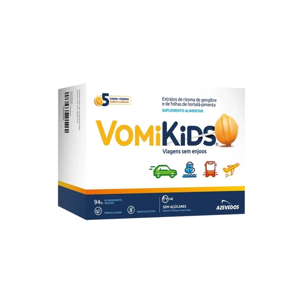Vomikids Chupa-Chupa Laranja Alívio Enjoo Movimento 5 Unidades