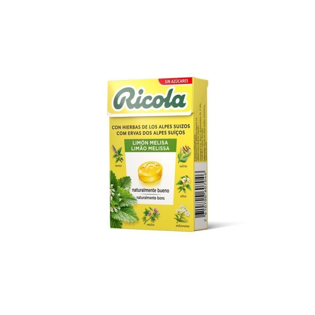 Ricola Rebuçados Sem Açúcar Limão Melissa Alívio Garganta 50 G