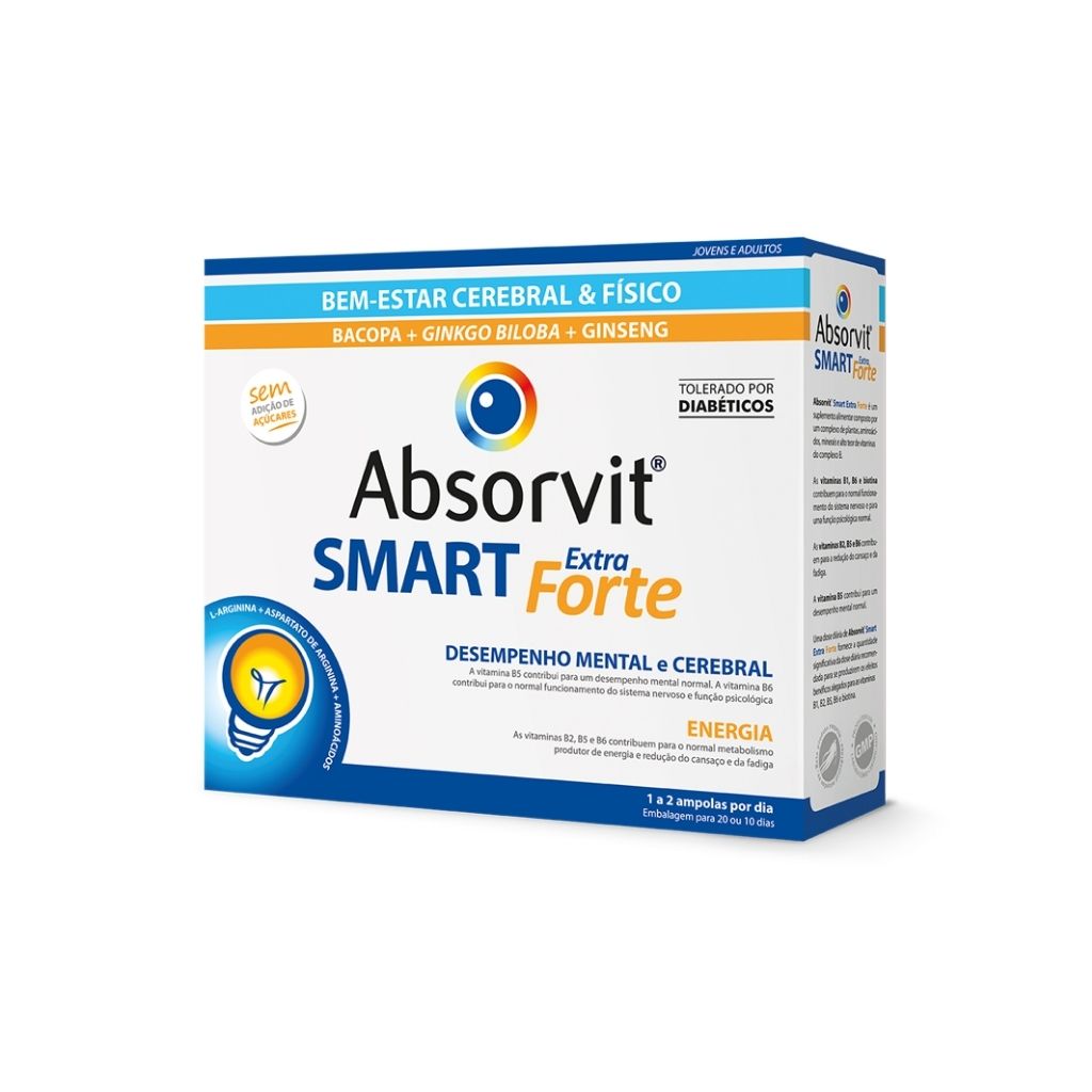 Absorvit Smart Ampola Extra Forte Para Energia E Desempenho Mental 10ml X 20