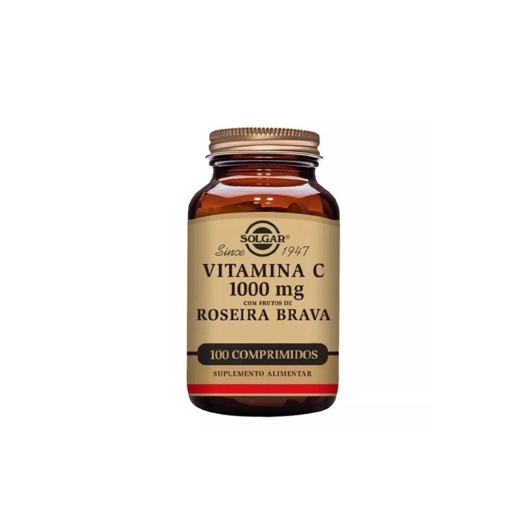 Solgar Vitamina C 1000 Mg Com Frutos De Roseira Brava Imunidade 100 Comprimidos