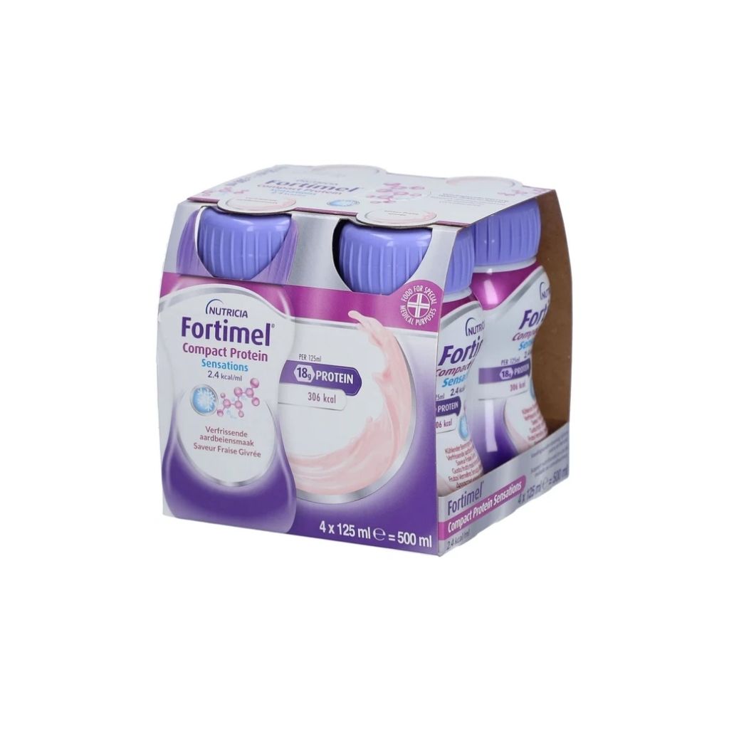 Fortimel Compact Protein Suplemento Nutricional Oral Hiperproteico Morango 125ml X4