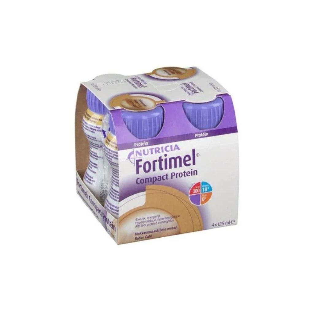 Fortimel Compact Protein Suplemento Líquido Elevado Teor Proteico Sabor Café 125 ml X 4