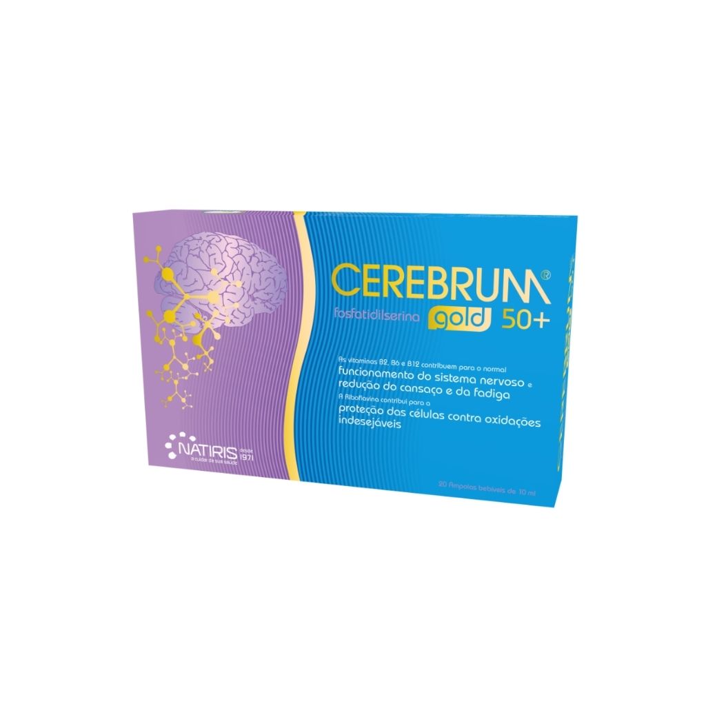 Cerebrum Gold 50+ Ampolas Bebíveis Função Cerebral E Redução De Fadiga 10 ml X 20 Ampolas
