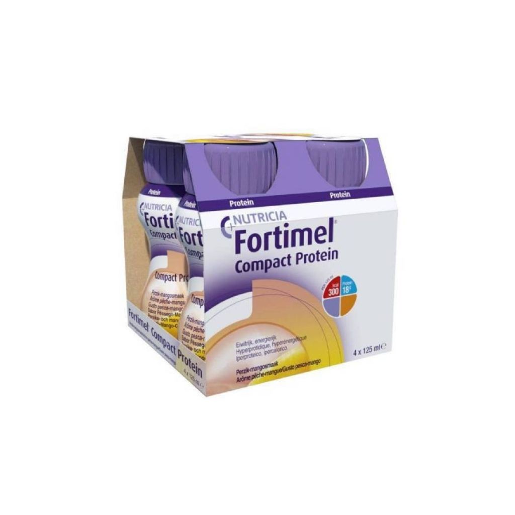 Fortimel Compact Protein Suplemento Nutricional Oral Hiperproteico Pêssego/Manga 4X125ml