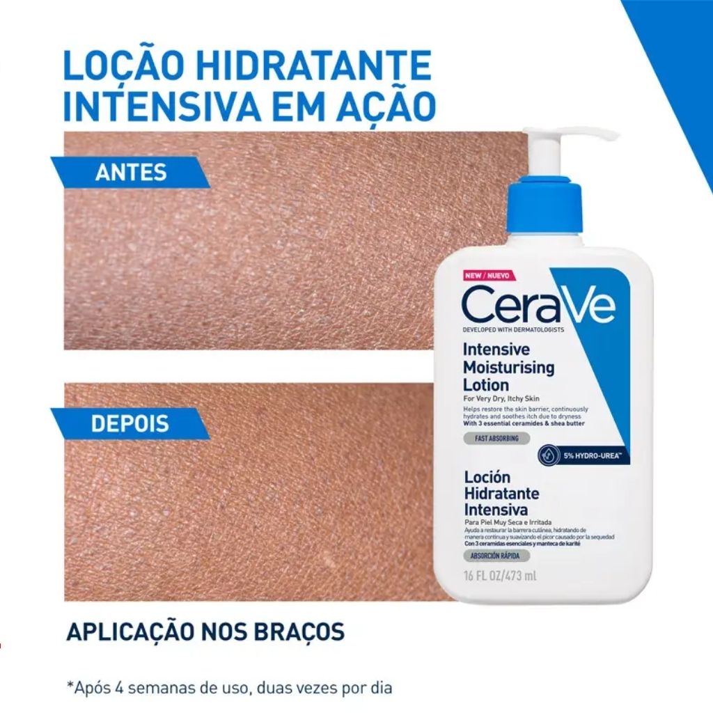 Cerave Loção Hidratante Intensiva Hydro-Urea Hidratação Intensa 473 ml