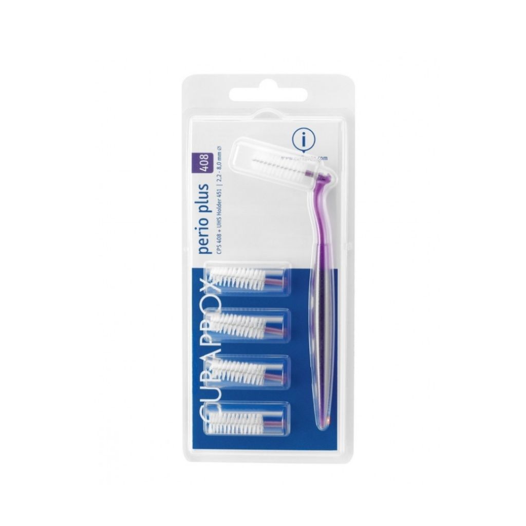 Curaprox Perio Plus Kit Escovilhão Interdental CPS 408 5 Unidades com Cabo UHS 451