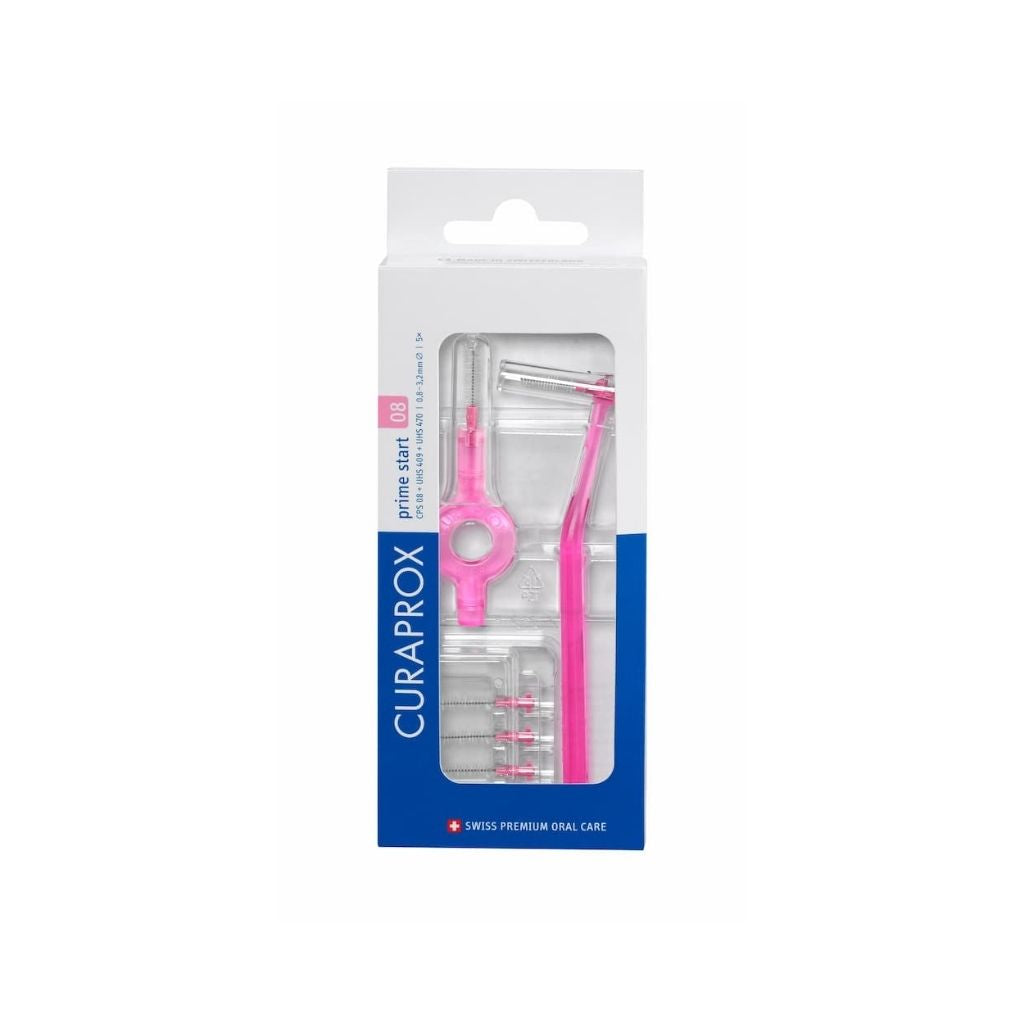 Curaprox Prime Escovas Interdentais + Suporte Limpeza Interdental Diária 5 Escovas + Cabo