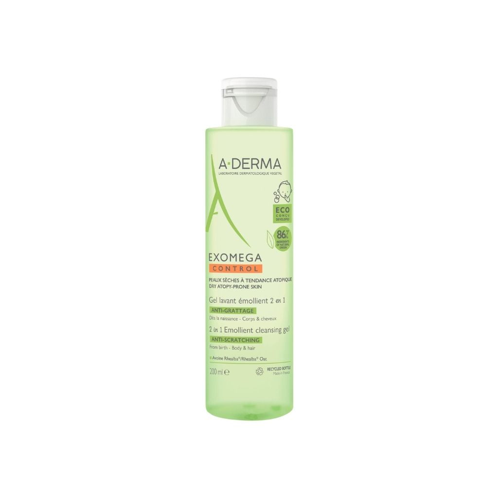 A-Derma Exomega Control Gel Corpo E Cabelo Limpeza Calmante 199