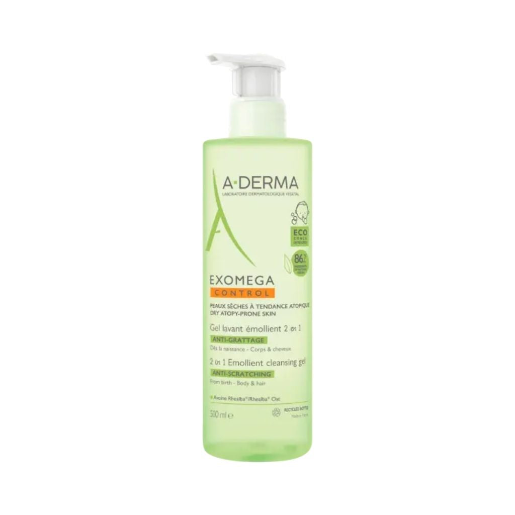 A-Derma Exomega Control Gel De Lavagem Emoliente Antiprurido 500ml