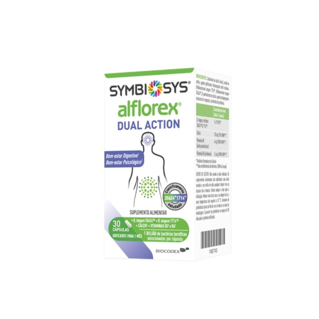 Symbiosys Alflorex Dual Action Bem-Estar Digestivo E Psicológico 30 Cápsulas