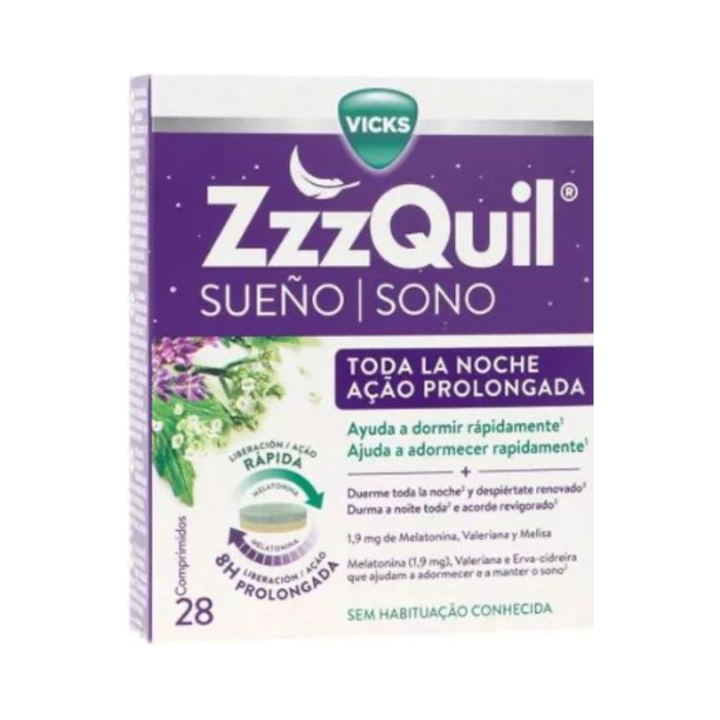 Zzzquil Sono Ação Prolongada Ajuda A Adormecer E Manter O Sono 28 Comprimidos