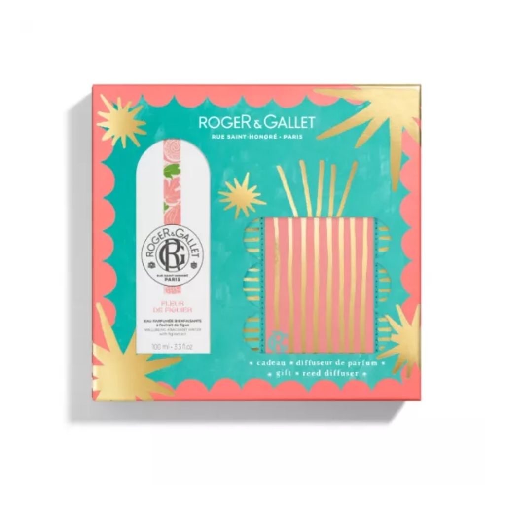Roger & Gallet Fleur de Figuier Coffret Água Perfumada 100 ml + Difusor Natal 25 ml