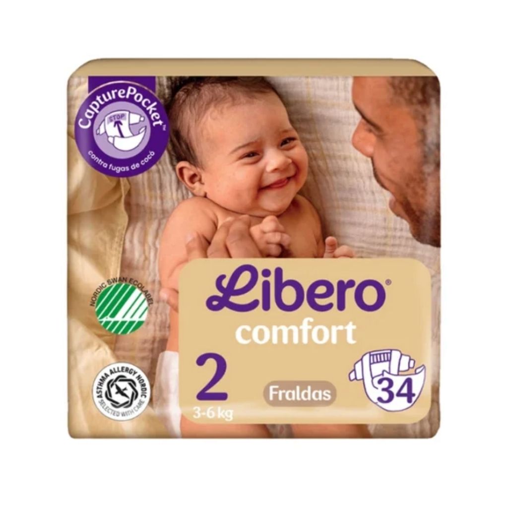 Libero Comfort 2 Fraldas 3-6kg 34 unidades