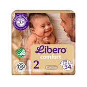 Libero Comfort 2 Fraldas 3-6kg 34 unidades