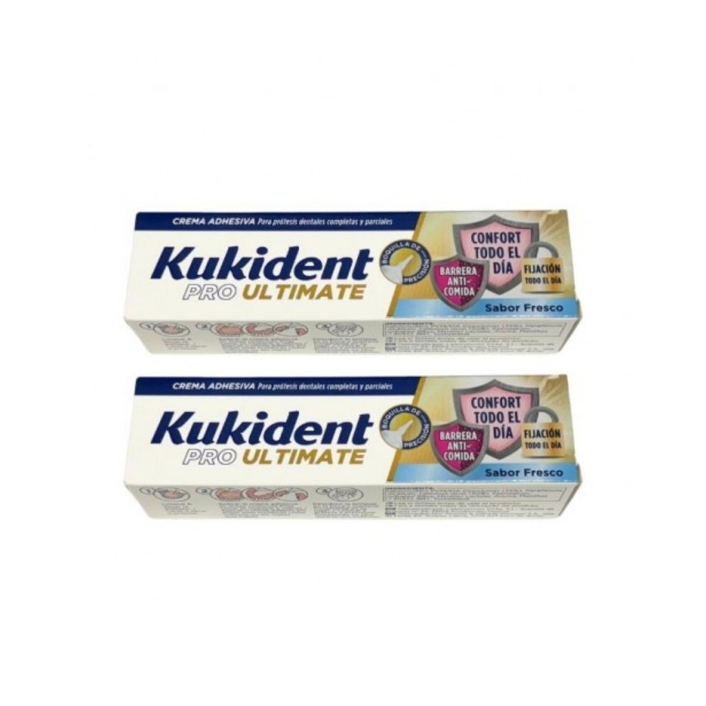 Kukident Pro Ultimate Creme Adesivo Barreira Anti-Comida 40G X 2