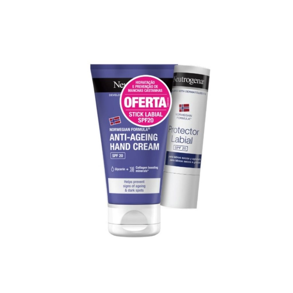 Neutrogena Creme Mãos Anti-Idade + Stick Labial SPF20