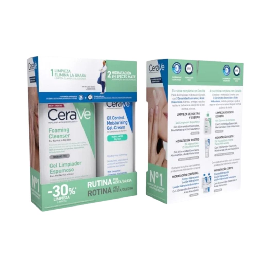 CeraVe Gel Espuma de Limpeza 236ml + Gel-Creme Hidratante Oil Control 52ml