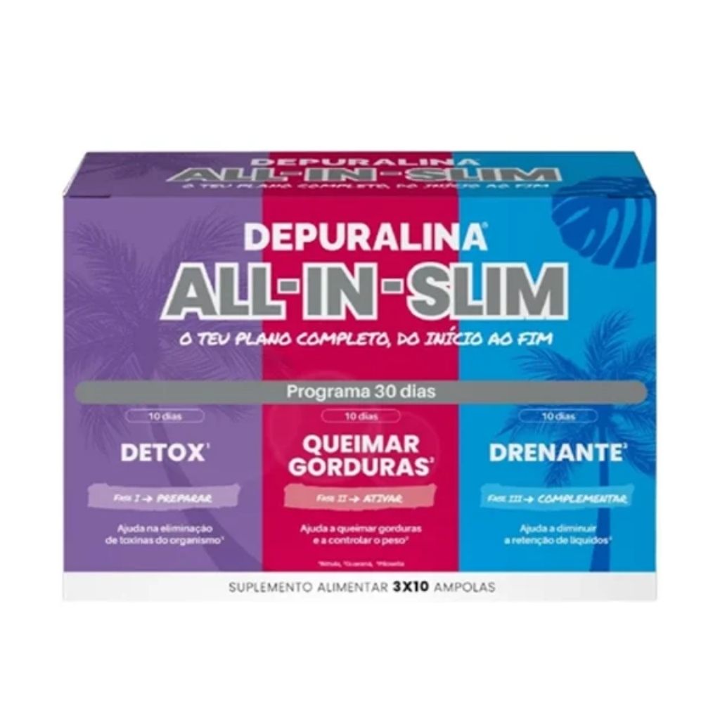 Depuralina All-in-Slim Solução em Ampolas para Perda de Peso 10x3 ampolas