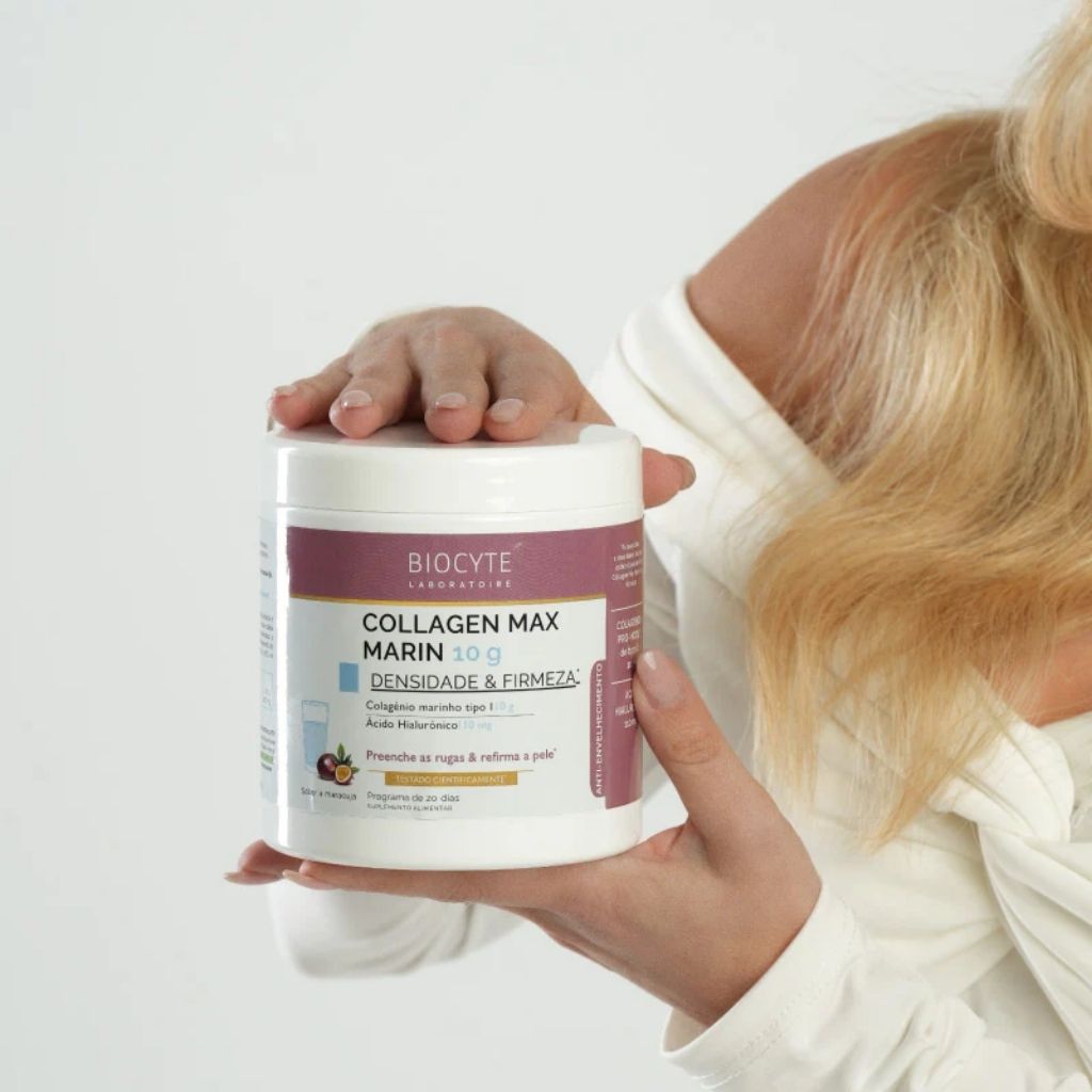 Biocyte Collagen Max Marin Cacau Suplemento em Pó Antienvelhecimento 260g