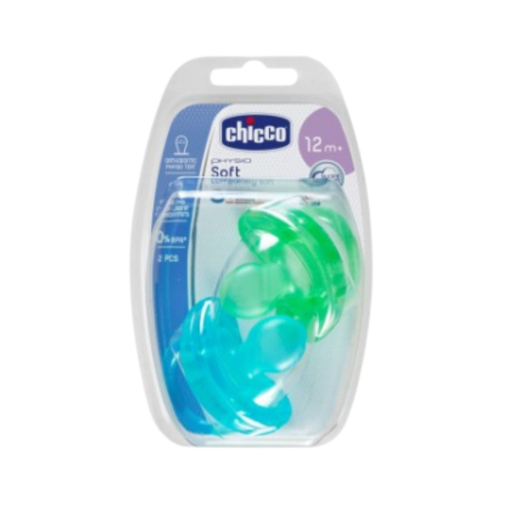 Chicco Physio Soft Chupeta Silicone Suave Menino 12M+ 2 Unidades