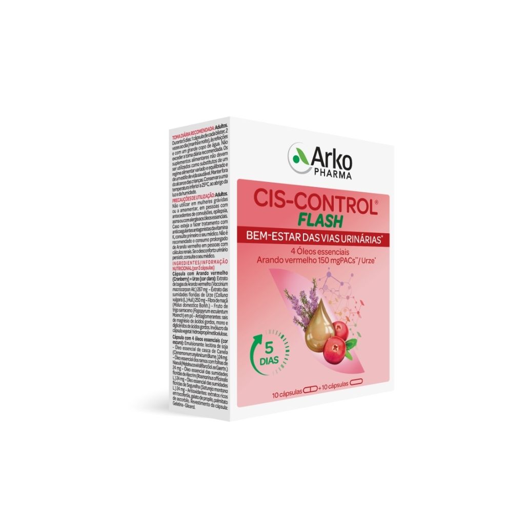 Arkopharma Cis-Control Cranberola Flash Alívio Desconforto Urinário 20 Cápsulas