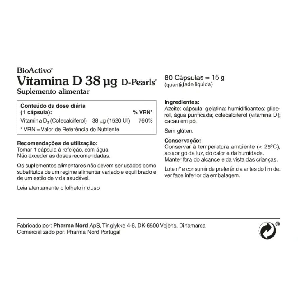 Bioactivo Vitamina D Ossos, Músculos E Imunidade 80 Cápsulas