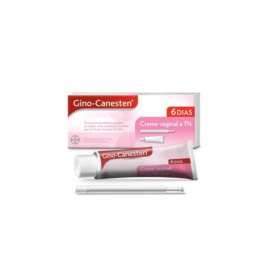Gino Canesten Creme Vaginal Tratamento Candidíase 50 G + 6 Aplicadores
